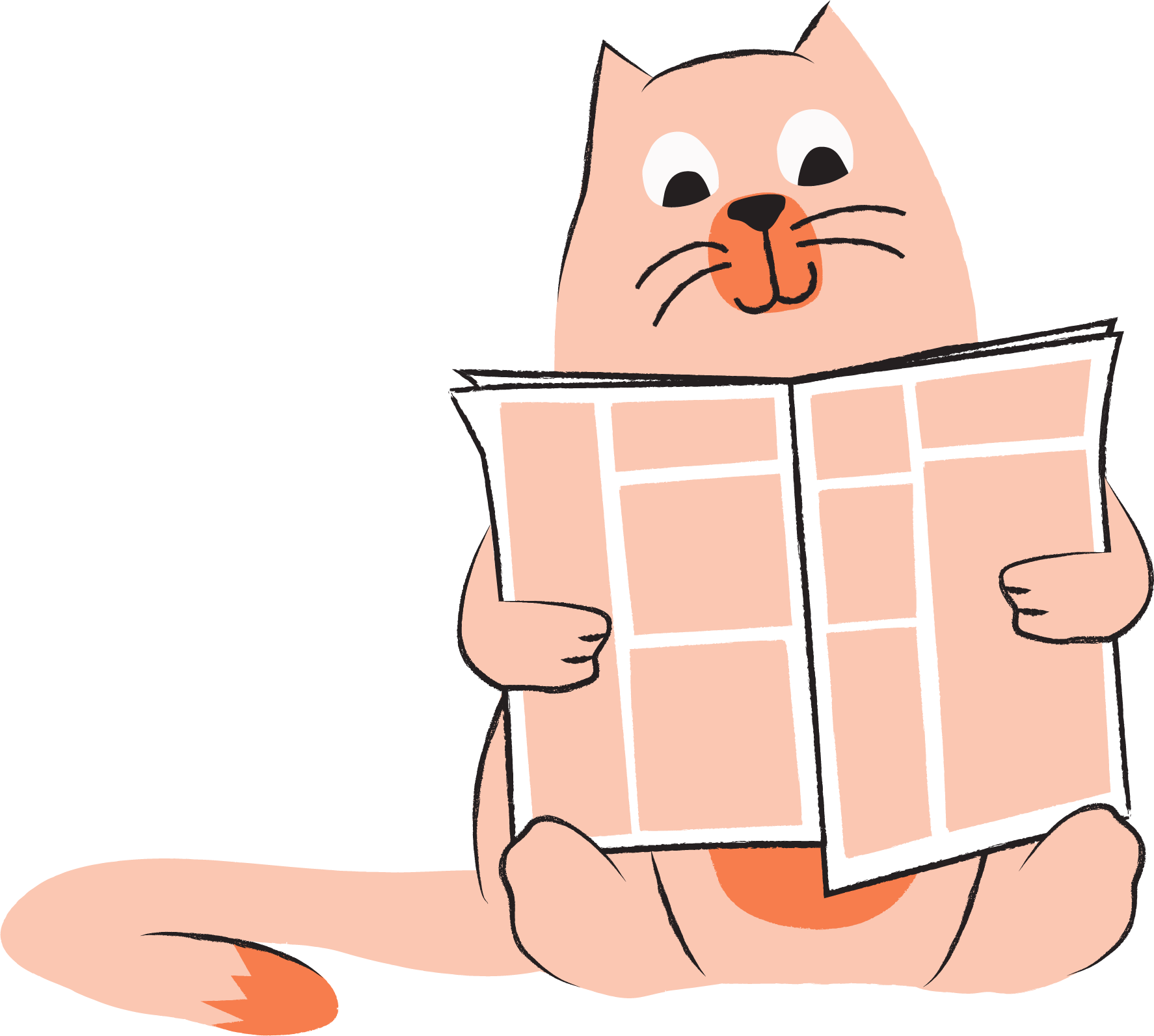 Lezende kat illustratie